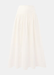 Cotton Waisted Midi Skirt