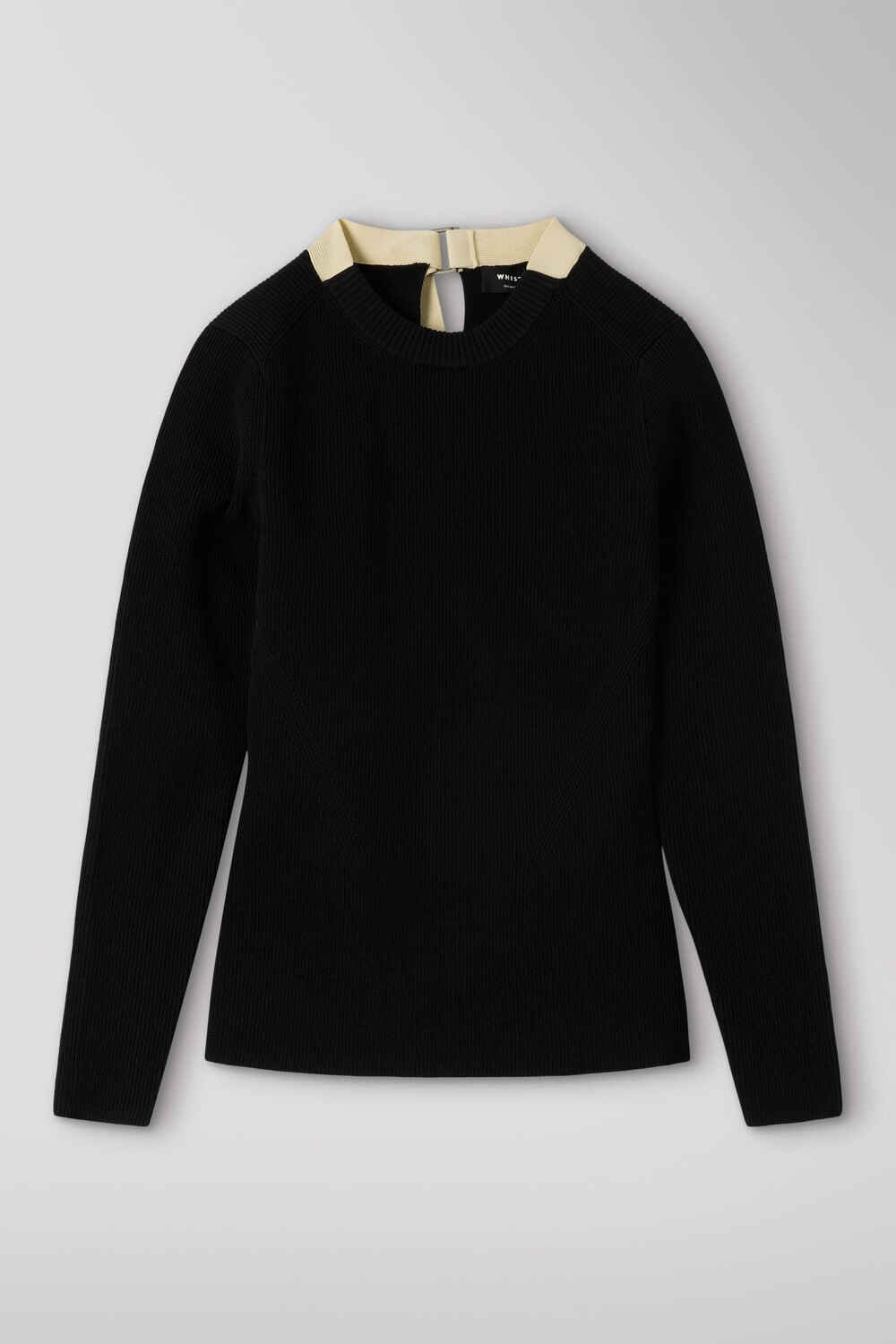Black Tie Back Rib Knit Top