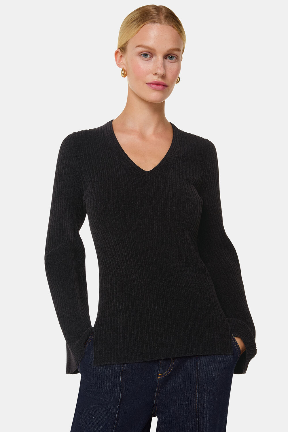Chenille V Neck Knit