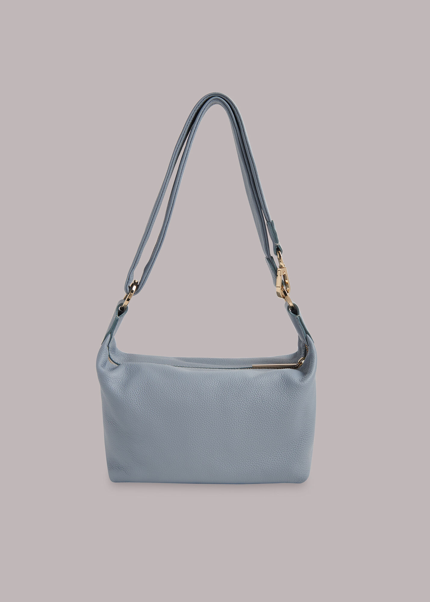 Pale blue leather outlet bag