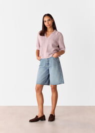 Pointelle Collar Detail Knit