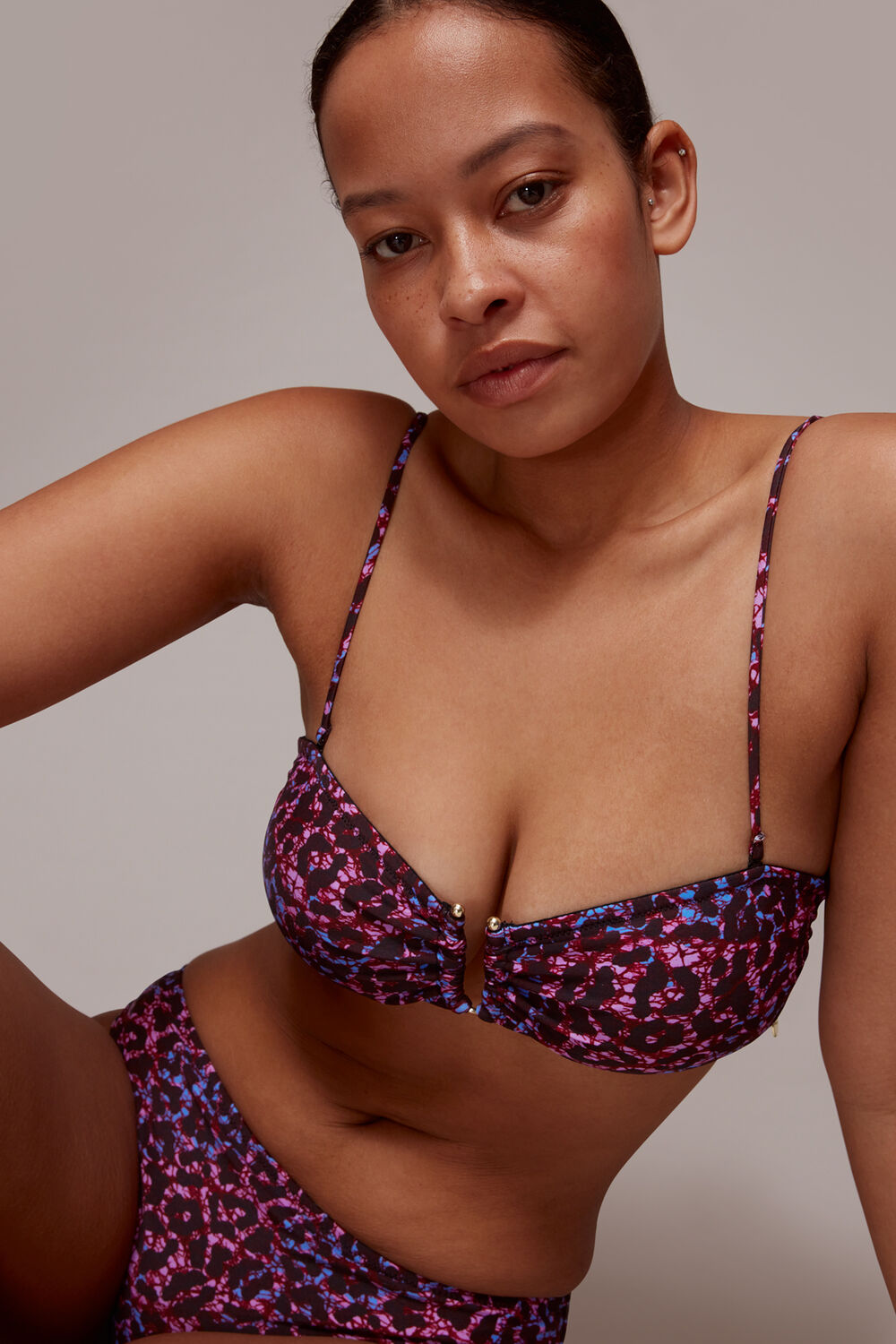 Pink Animal Printed Bikini Bottom