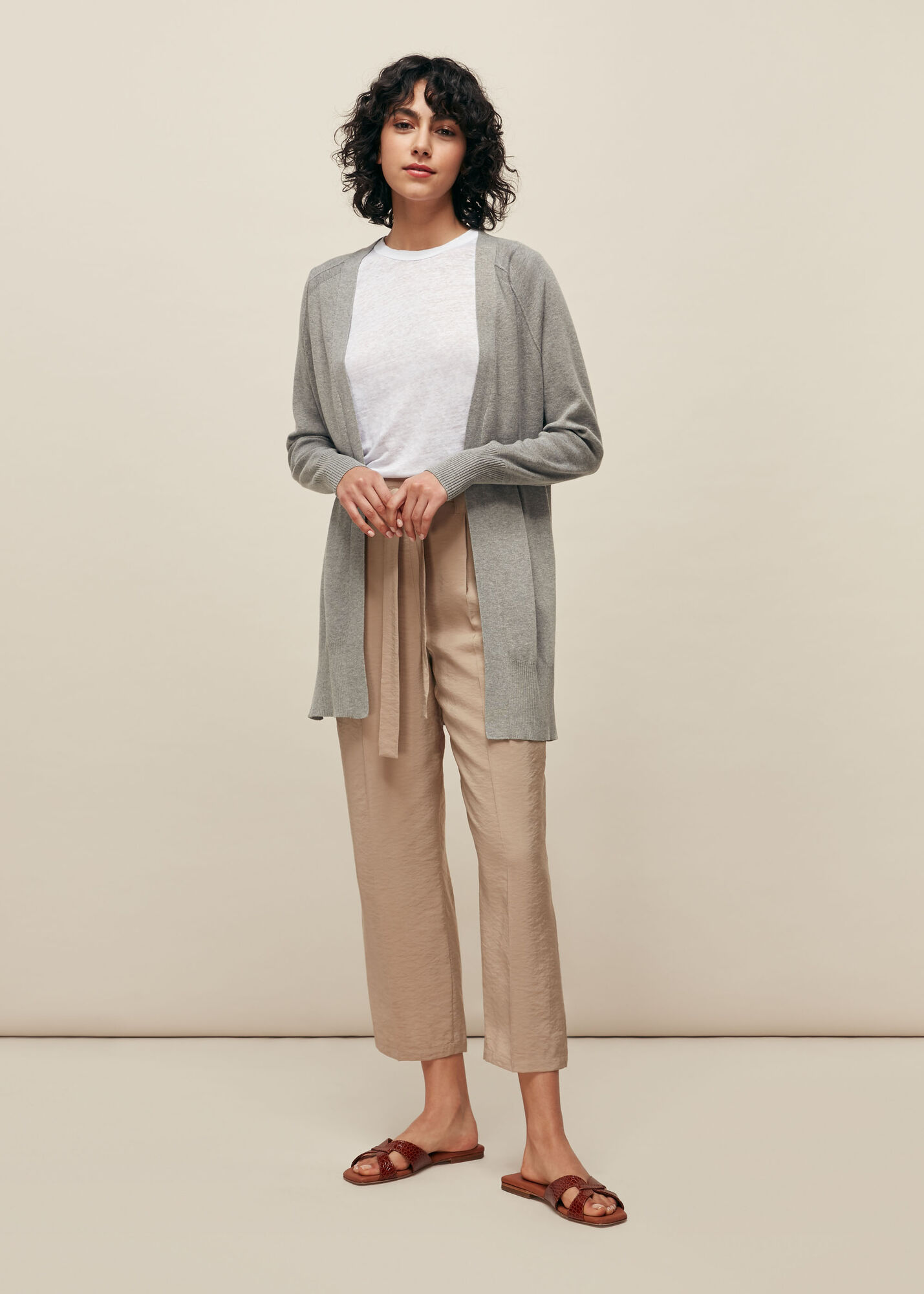 Grey Longline Cardigan WHISTLES