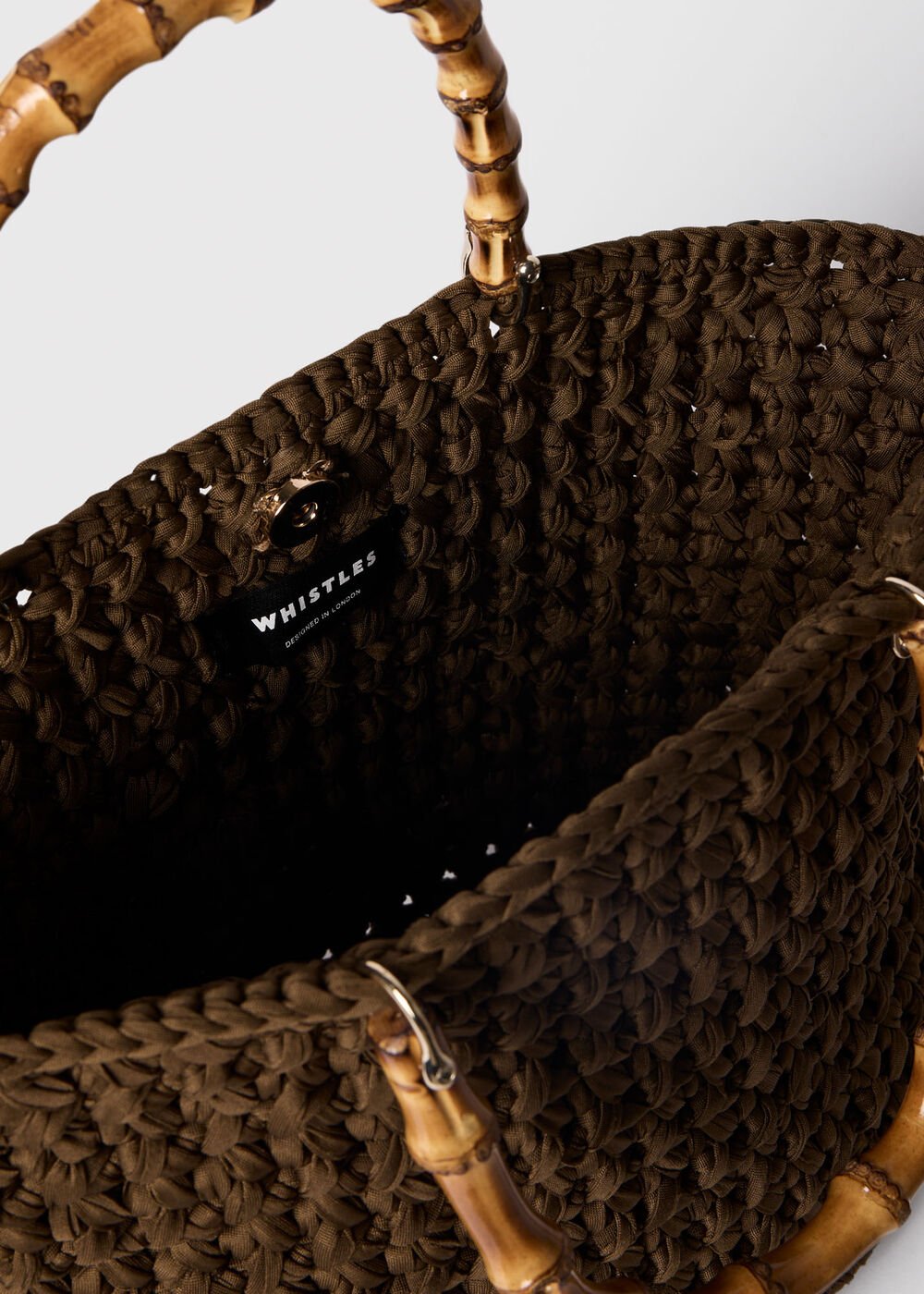 Bamboo Handle Crochet Bag