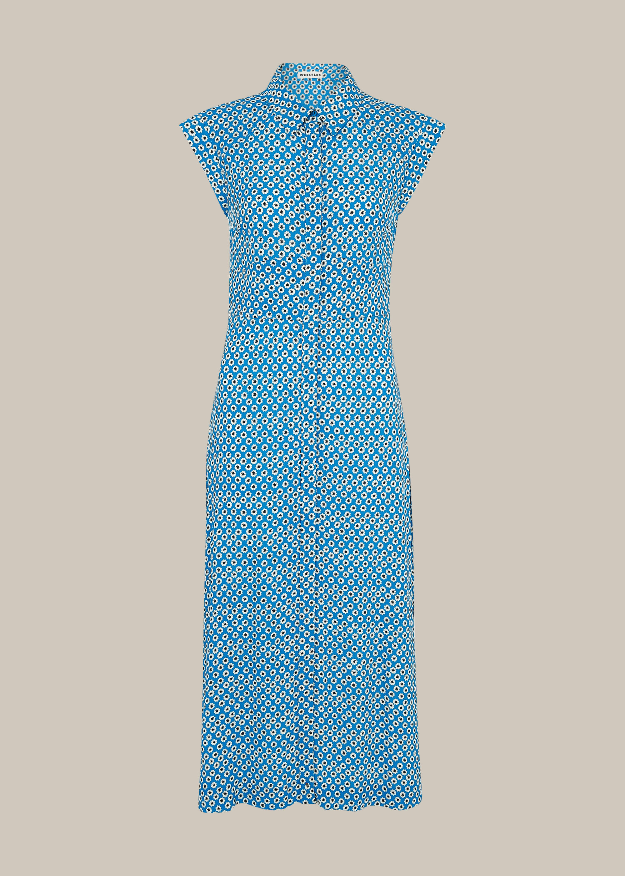 Blue/Multi Astrix Floral Blue Dress | WHISTLES | Whistles ROW |