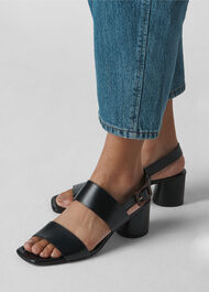 Avery Tort Buckle Sandal Black
