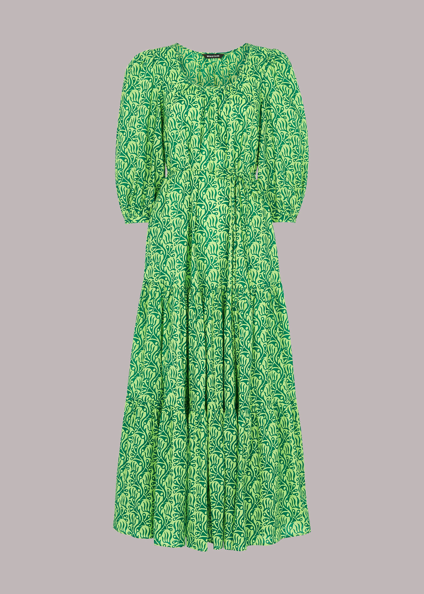 Green/Multi Climbing Vine Trapeze Dress WHISTLES