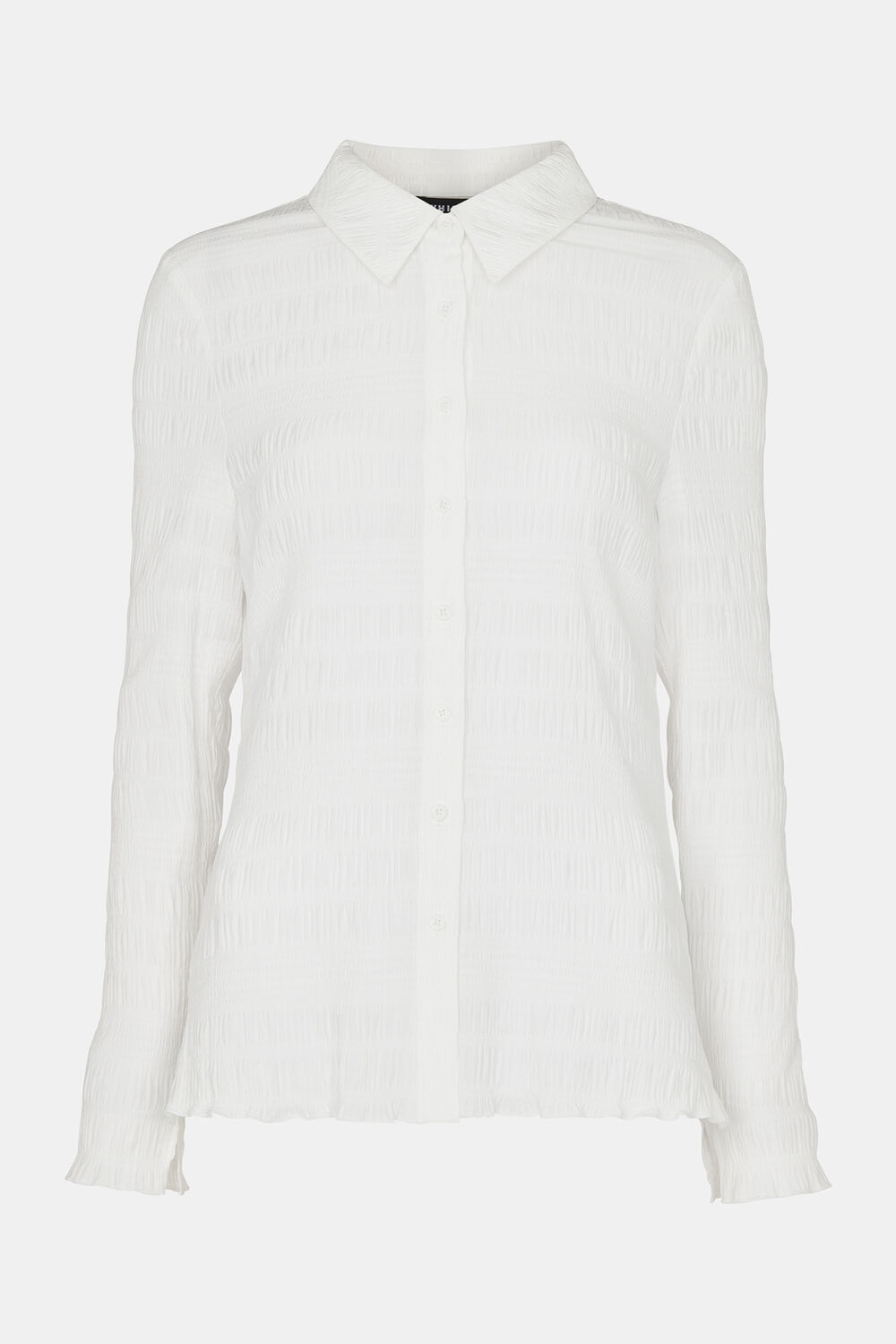 Plisse Button Front Shirt
