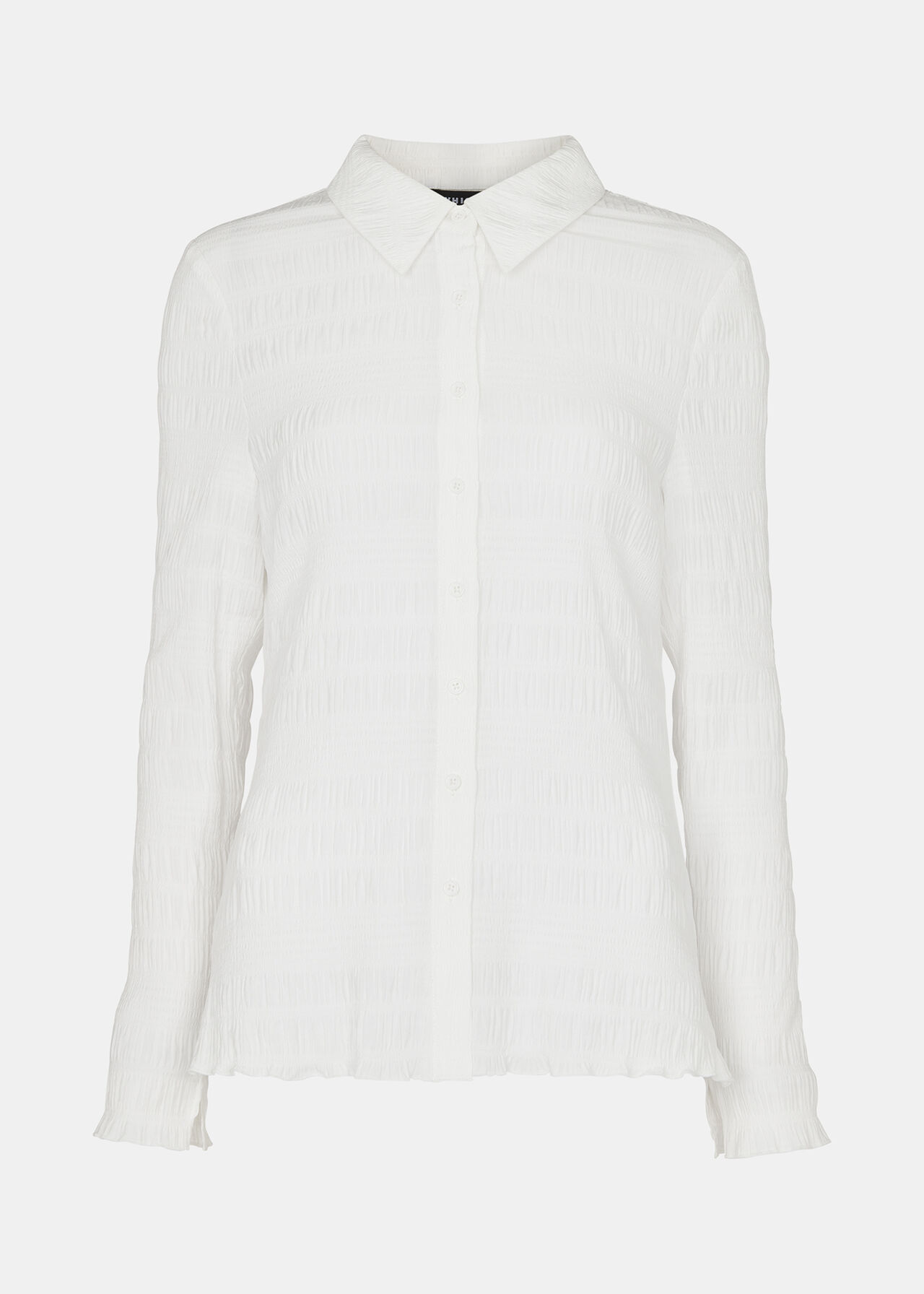 Plisse Button Front Shirt