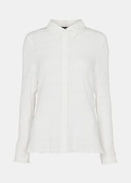 Plisse Button Front Shirt