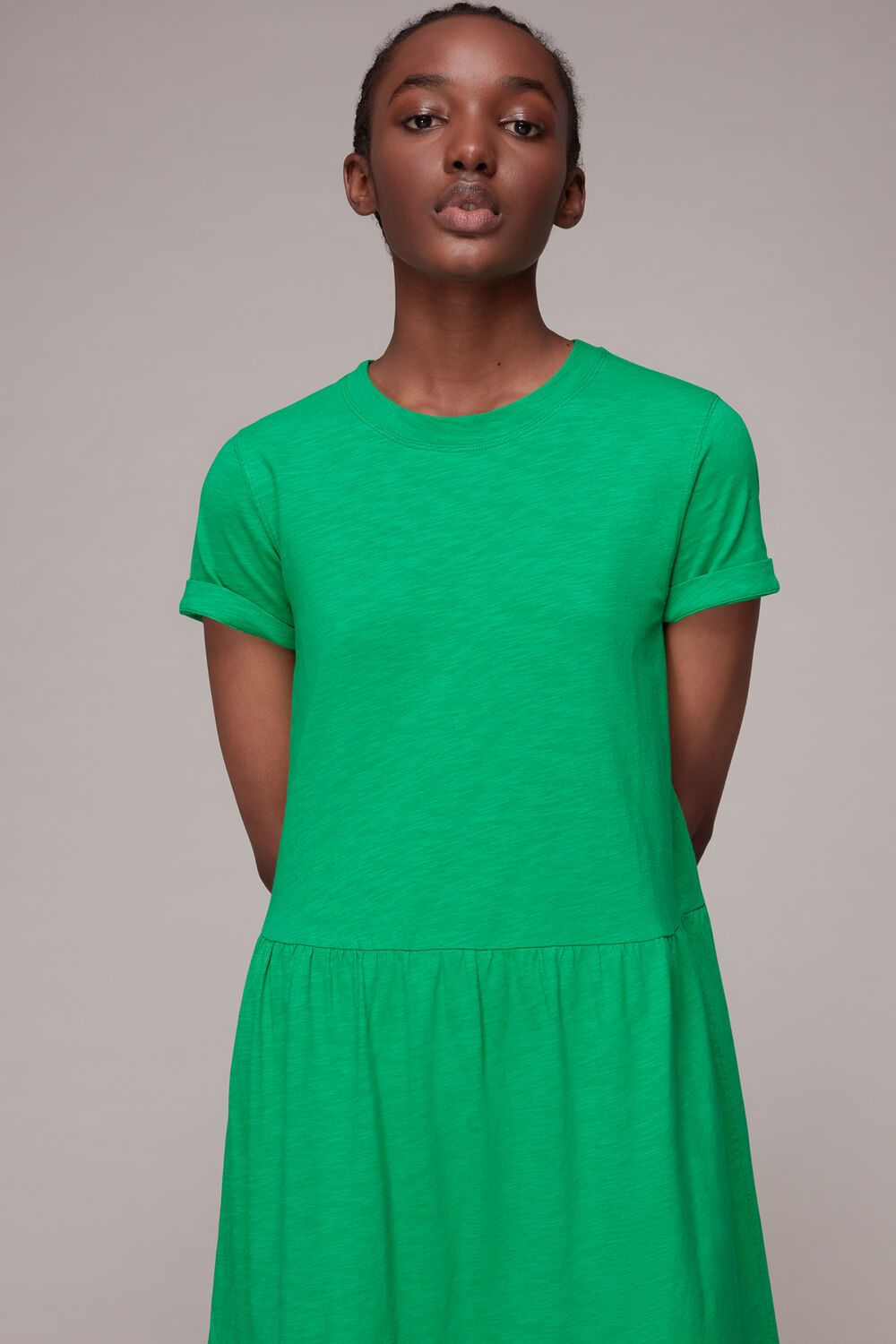 Tiered Jersey Midi Dress