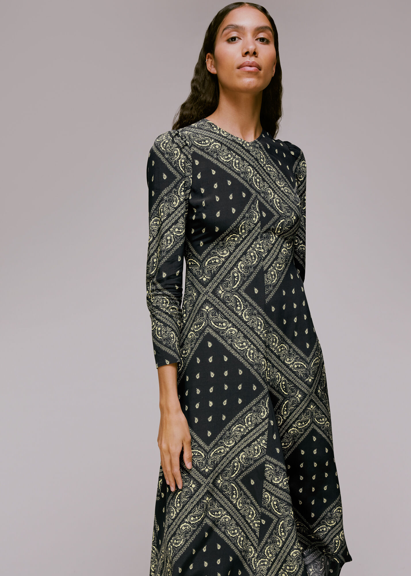 Whistles python shop print midi dress