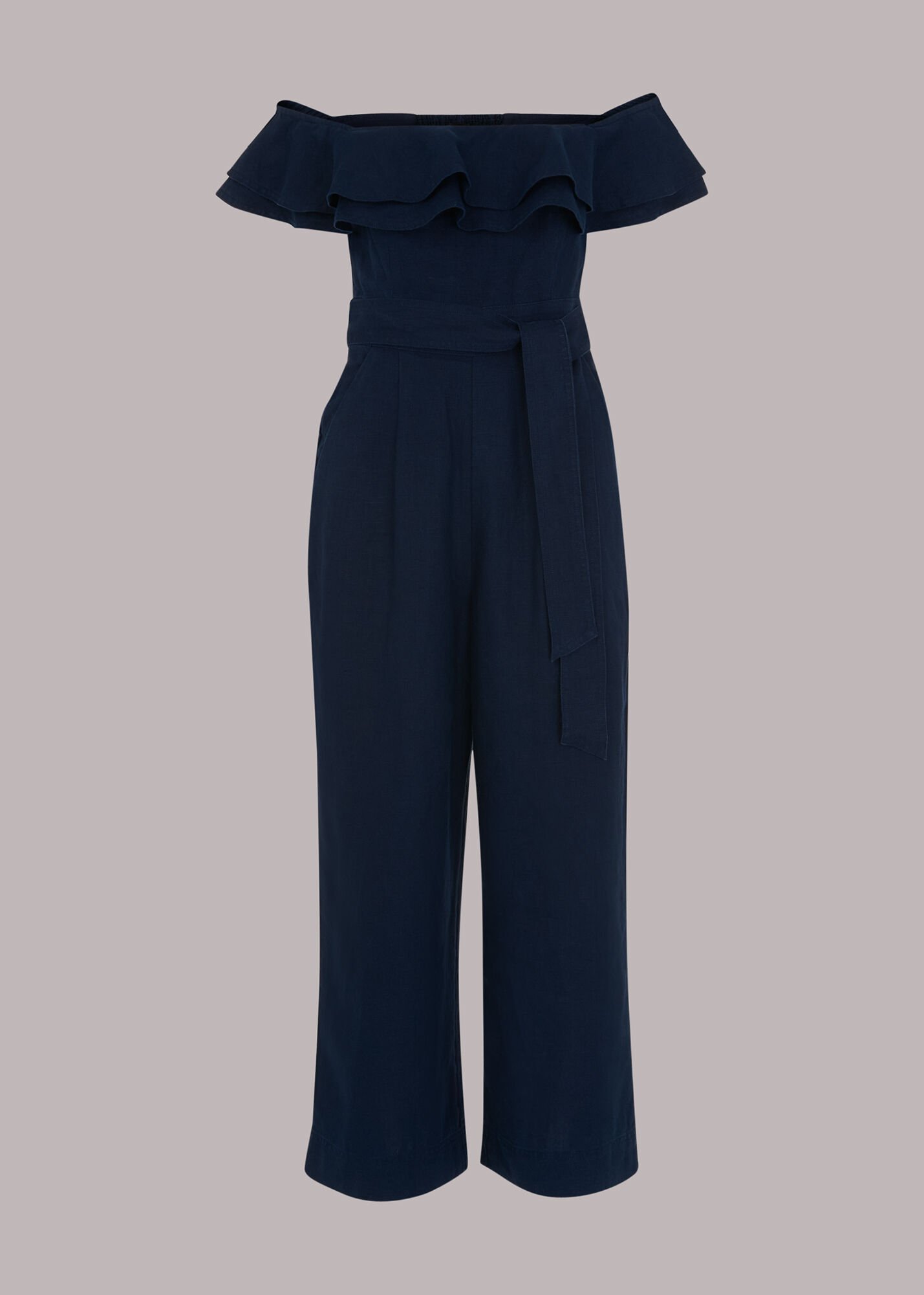 Oasis blue bardot jumpsuit top
