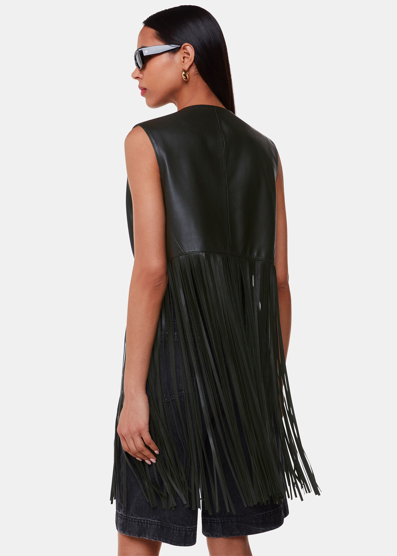 Rei Leather Fringed Waistcoat