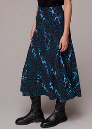 Night Cat Bias Cut Skirt