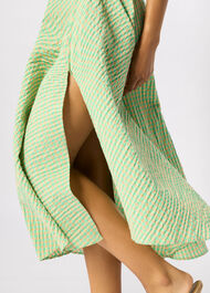 Check V Neck Asymmetric Dress