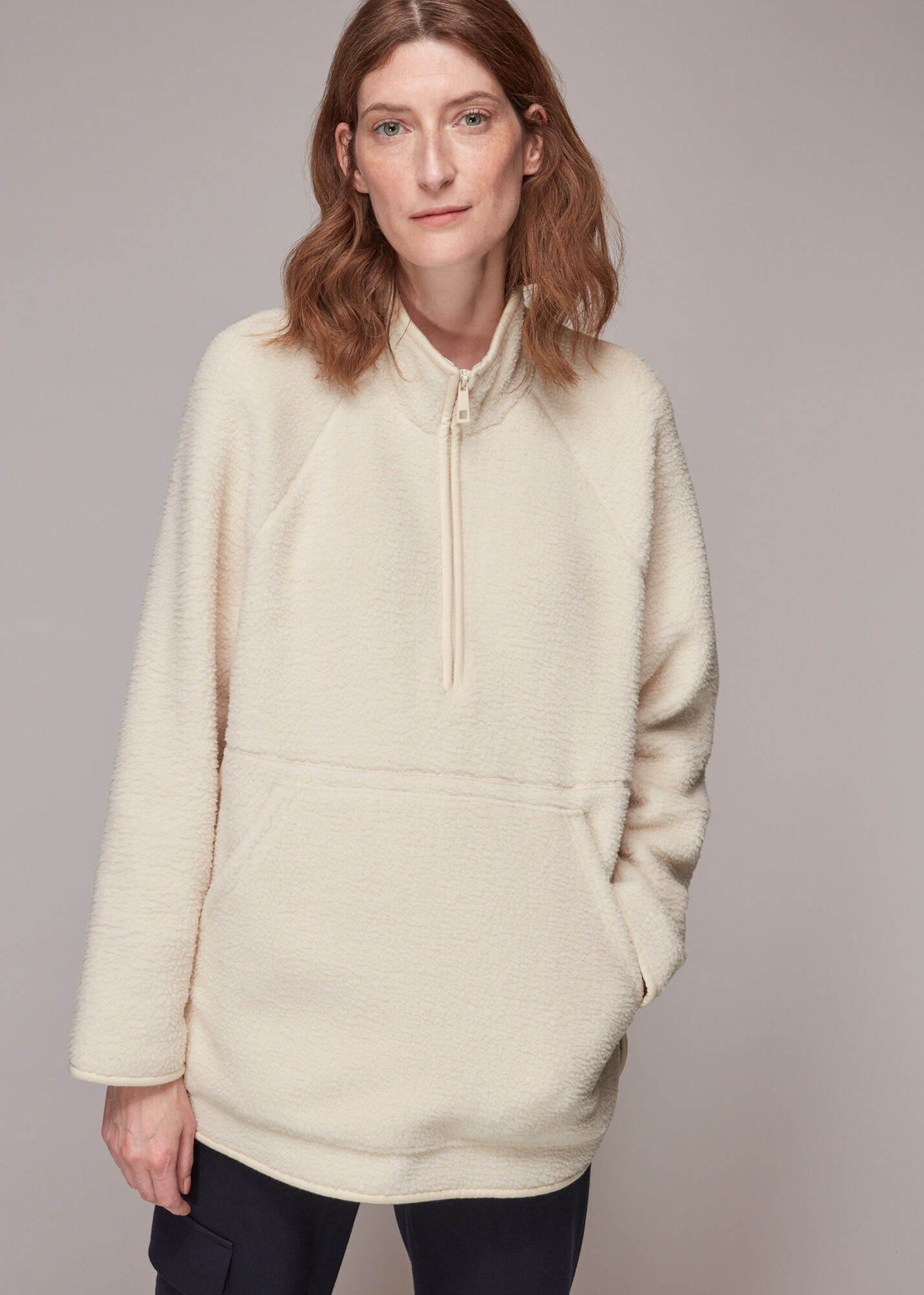 Sporty Zip Front Fleece Jacket