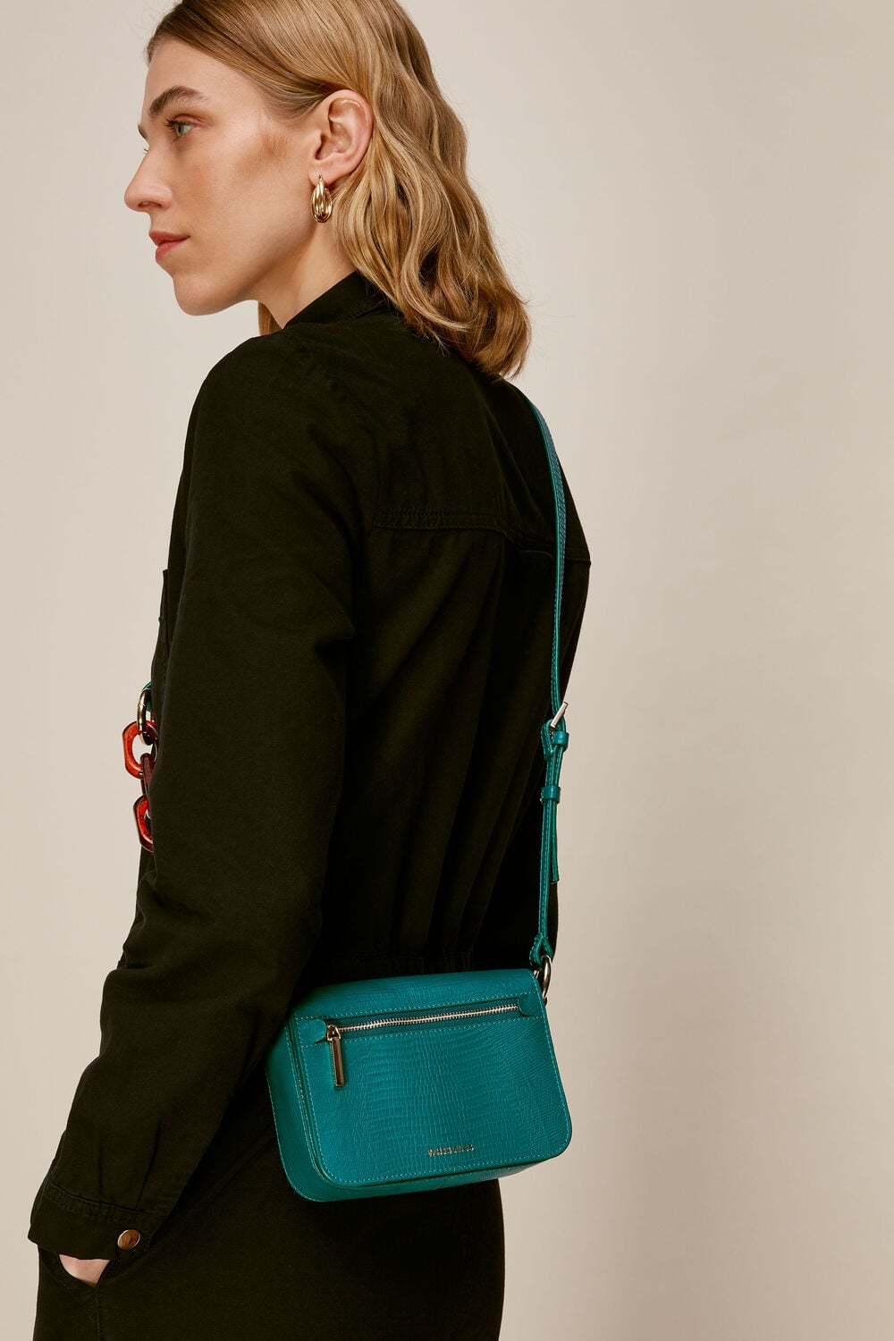 Odie Resin Chain Lizard Bag Teal