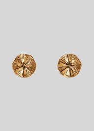 Mini Textured Fan Earring Gold/Multi