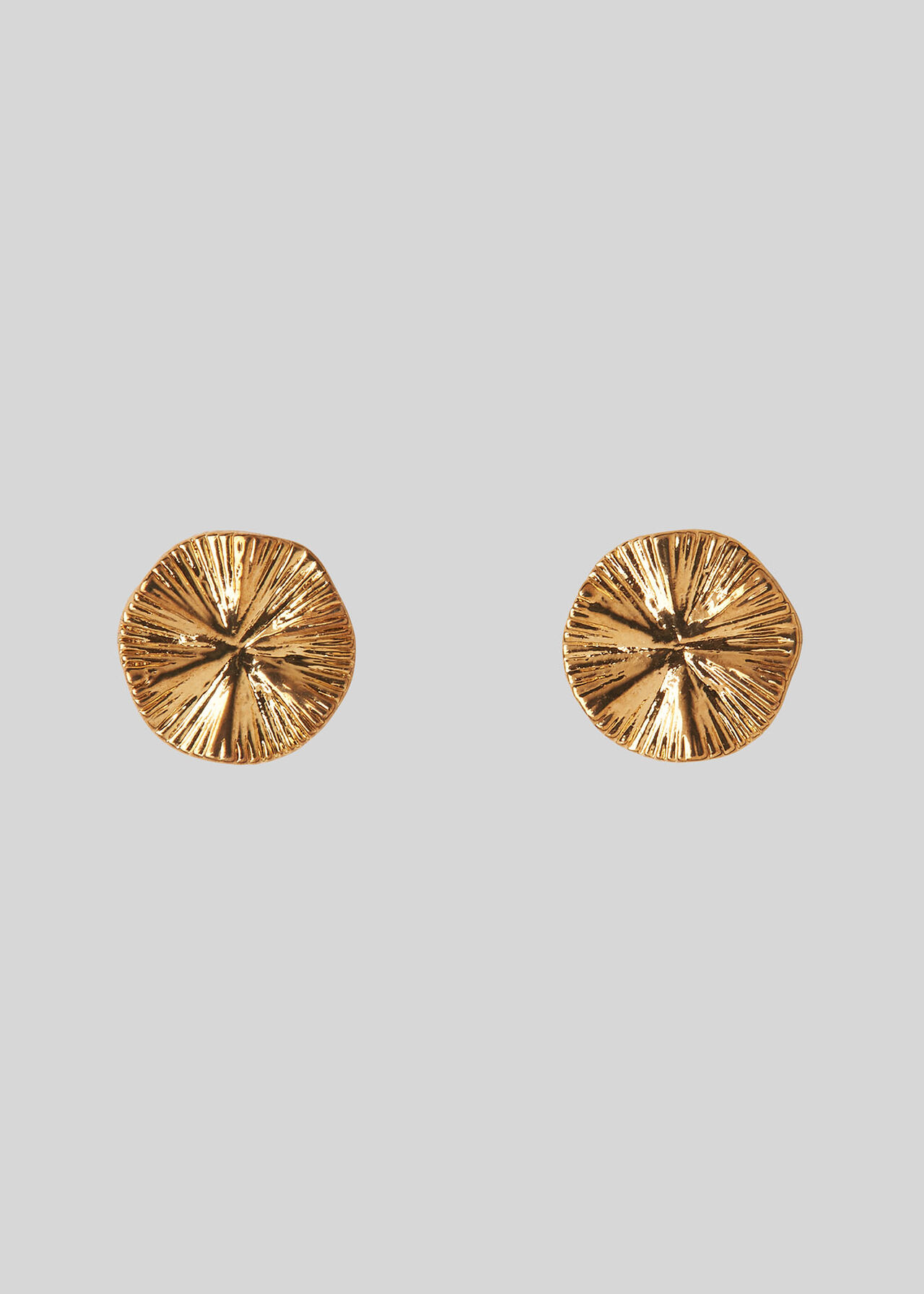 Mini Textured Fan Earring Gold/Multi
