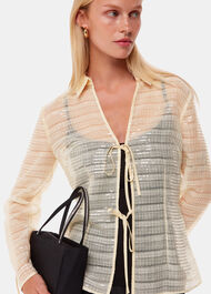 Sequin Tie Front Top