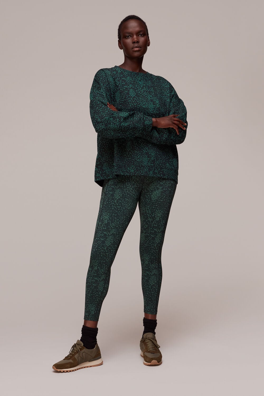 Green Animal Print Sports Legging
