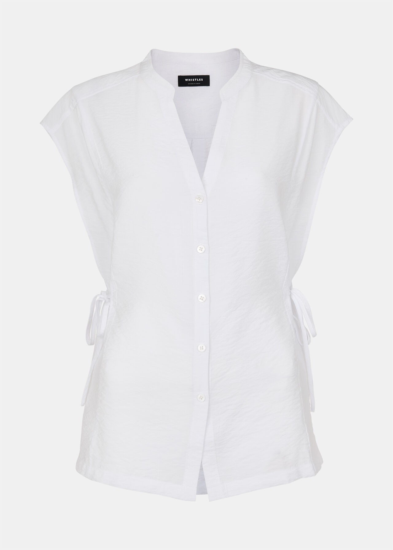 Button Down Tie Side Shirt