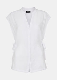 Button Down Tie Side Shirt