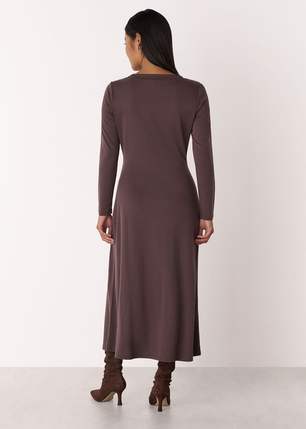 Petite Ruched Detail Midi Dress