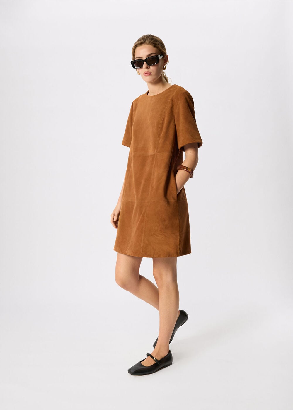 Suede Boxy Mini Dress