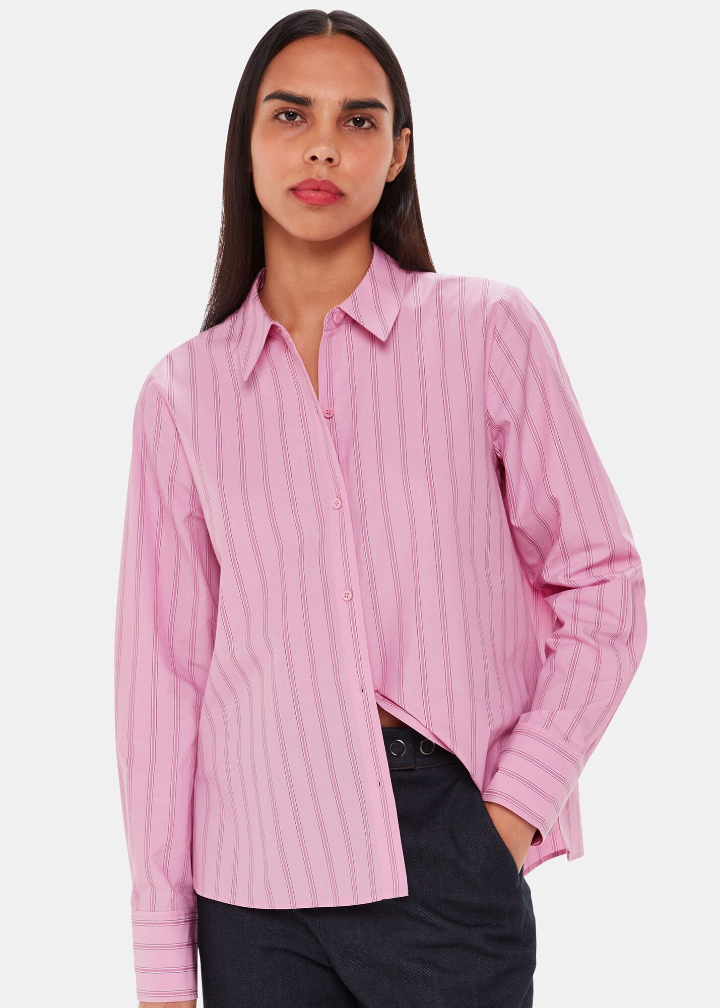トップス poppy CANDY PUFF STRIPE SHIRT (PINK) The Kappa Button-Up Shirt in Cotton Poplin – Suzie Kondi