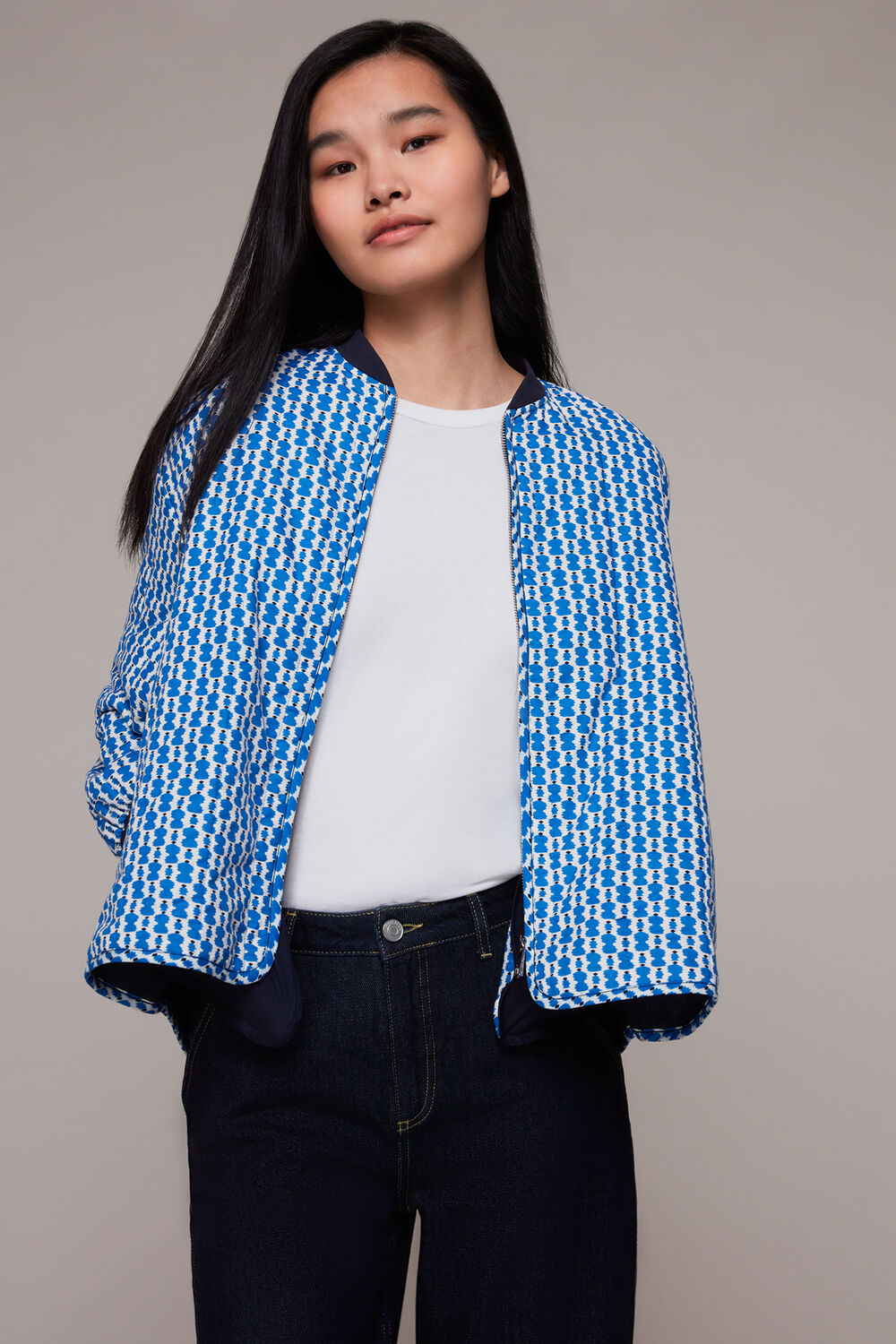 Vertical Stack Print Jacket