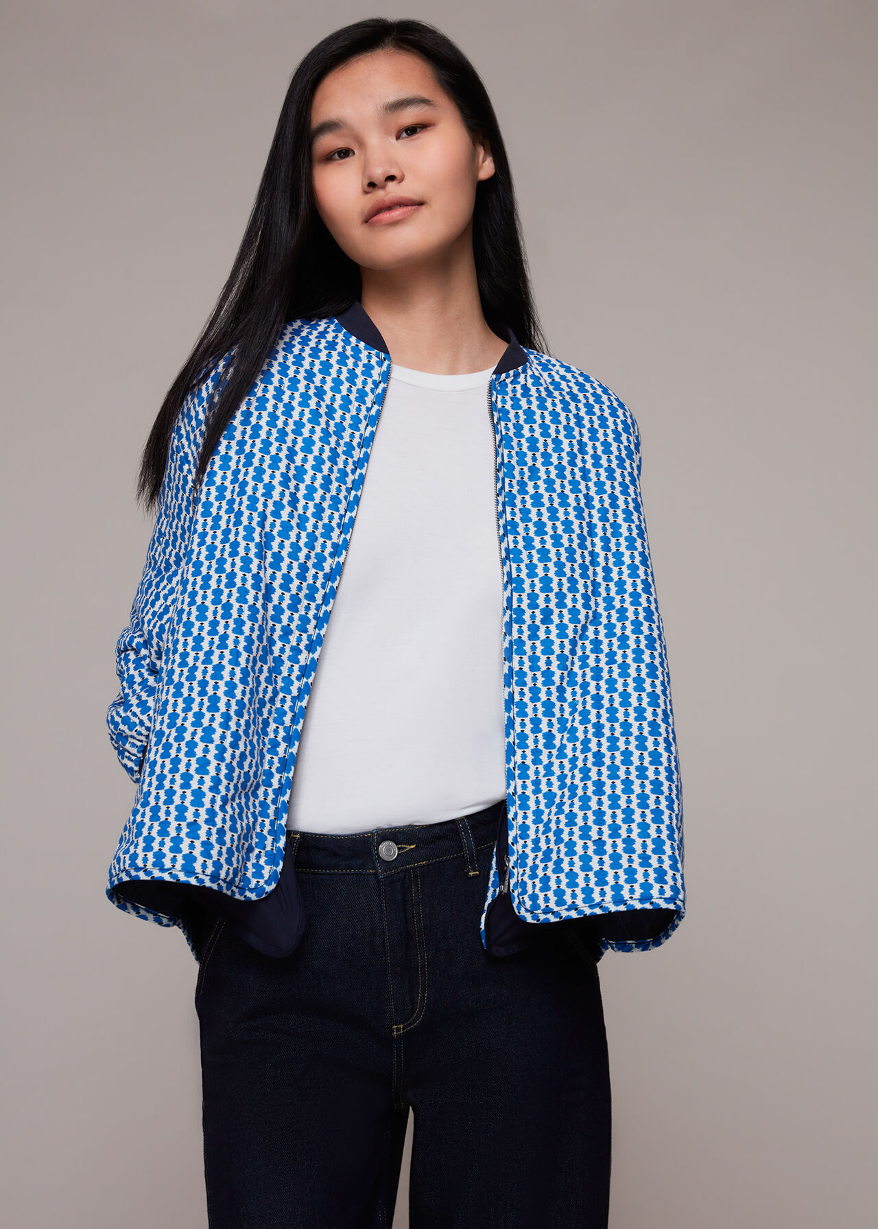 Vertical Stack Print Jacket