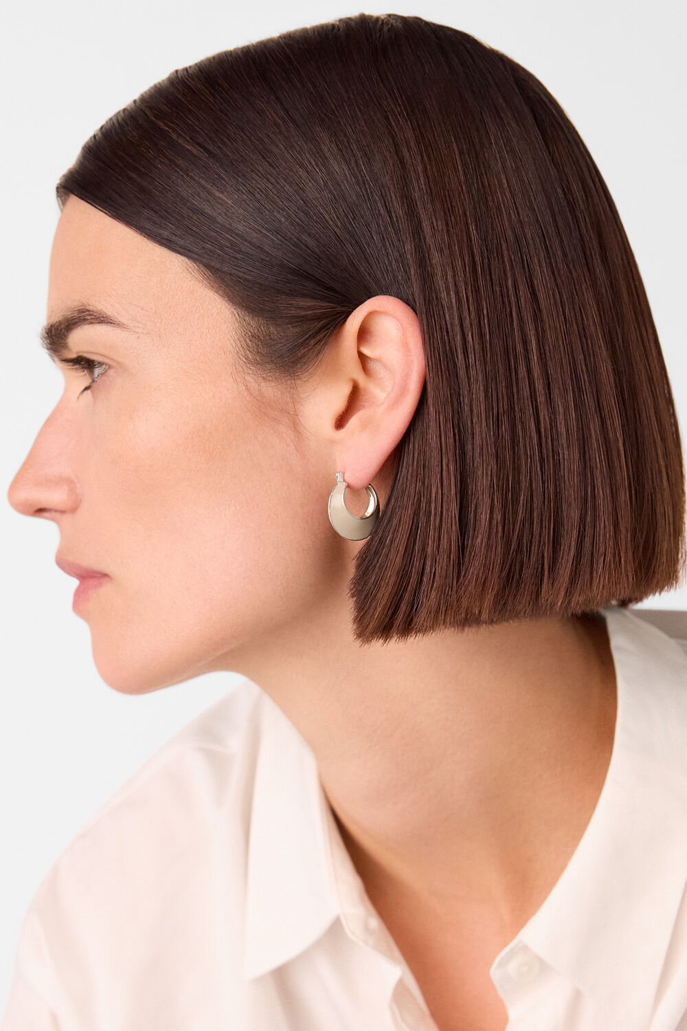 Taupe Enamel Curved Earring