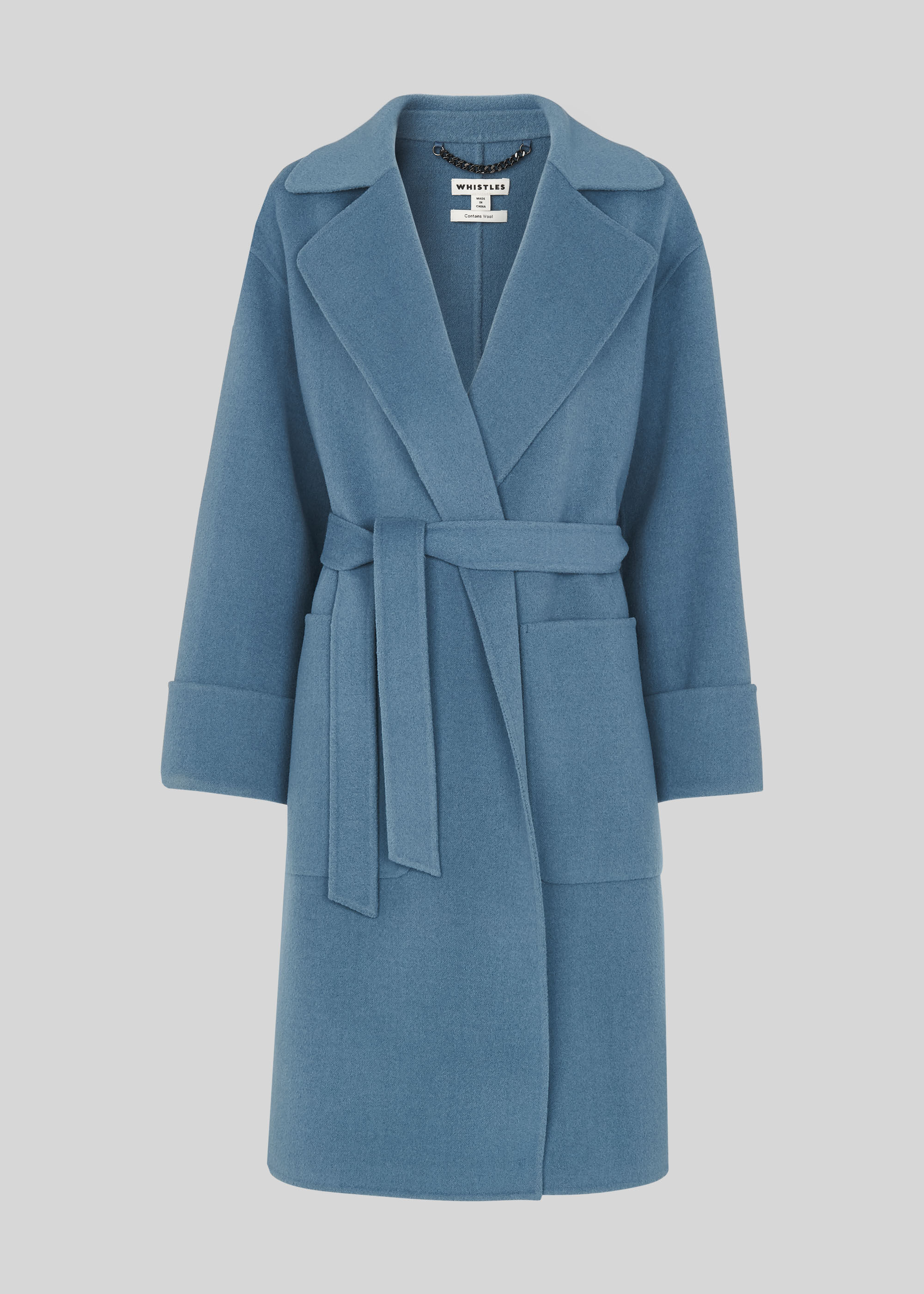 Whistles double faced deals wool wrap coat
