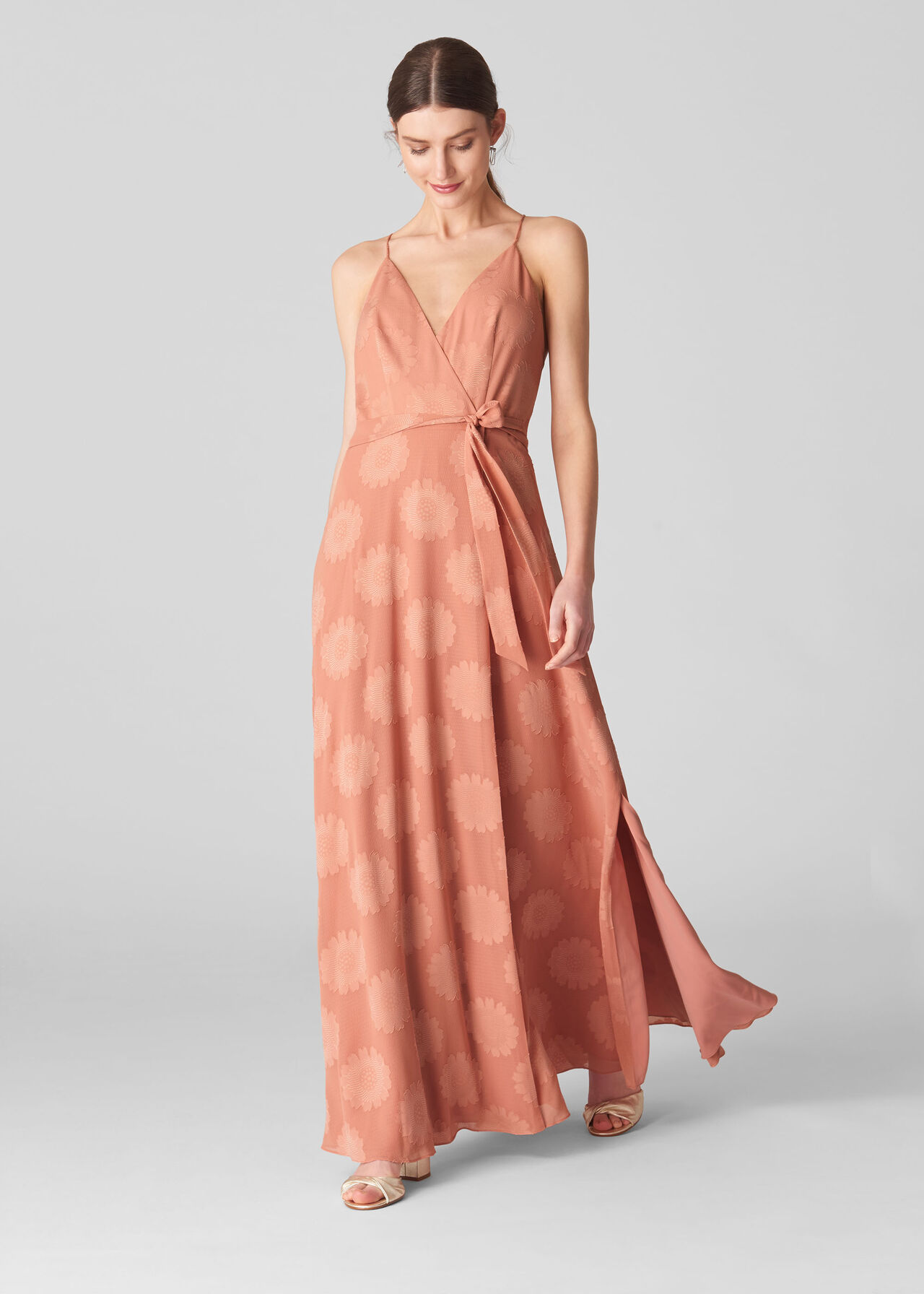 Noa Jacquard Maxi Dress Pale Pink