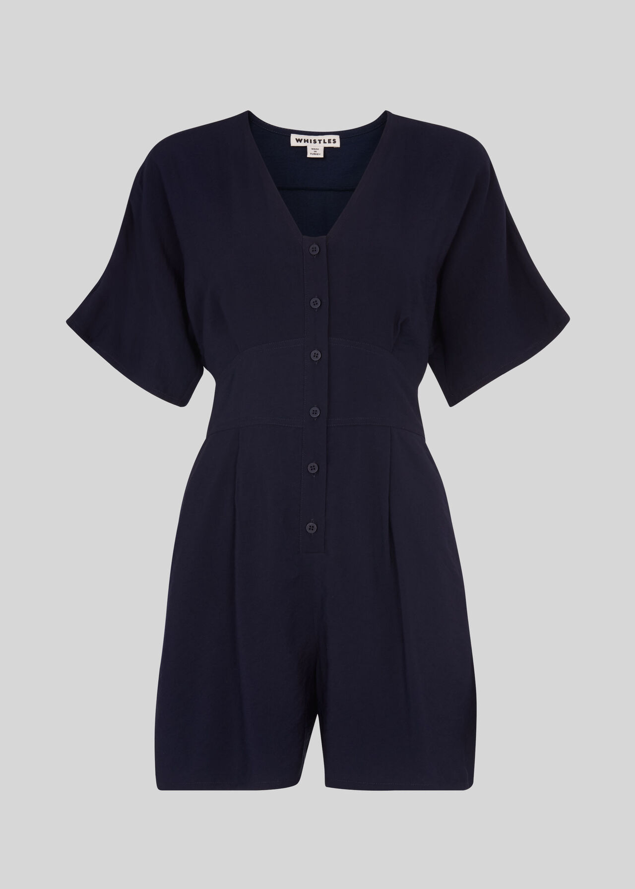 Button Detail Playsuit Navy