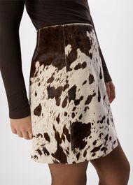 Cow Print A Line Skirt