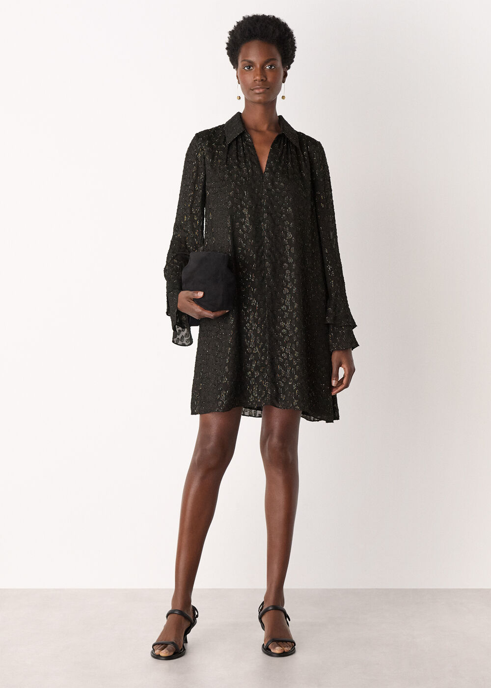 Metallic Dobby Mini Dress