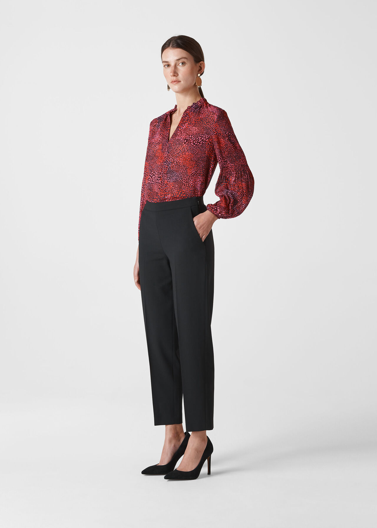 Pink Multi Abstract Animal Print Blouse Whistles Whistles