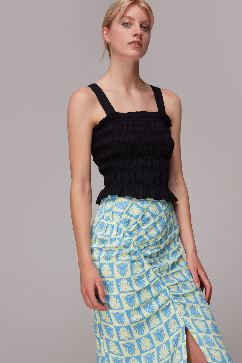 Blue Checkerboard Shells Cleo Skirt