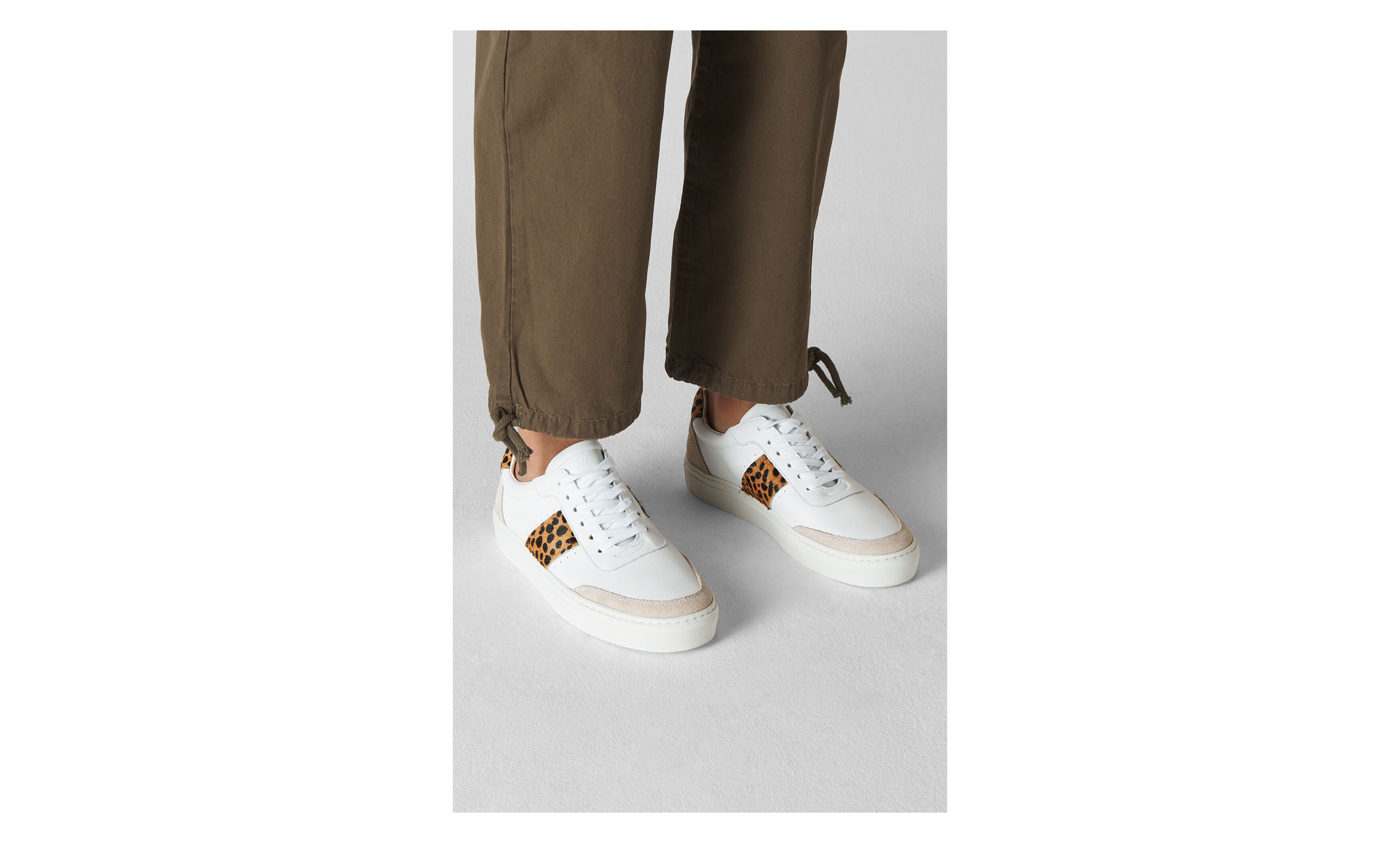 Leopard Print York Side Stripe Trainer