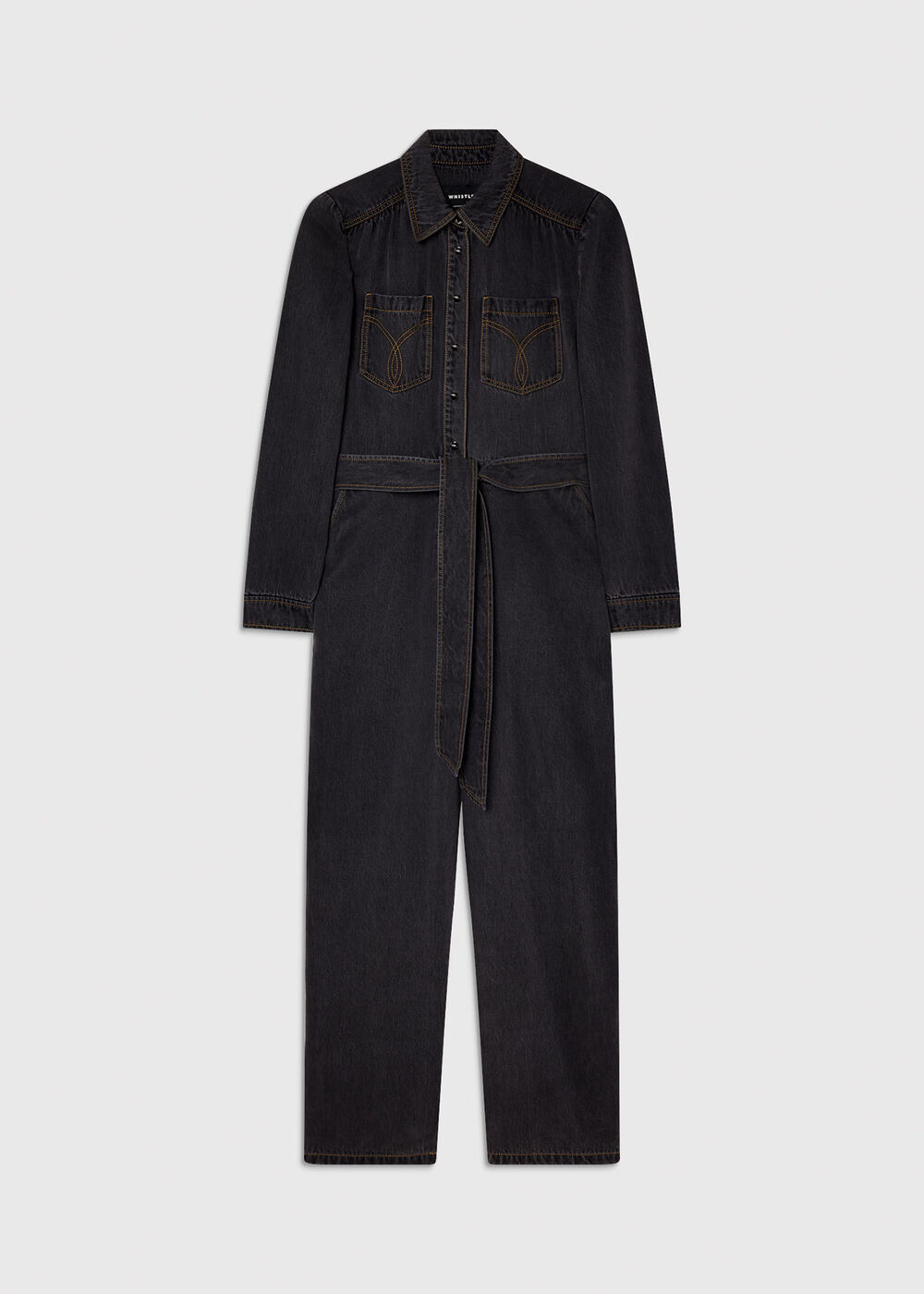 Cotton Blend Denim Jumpsuit
