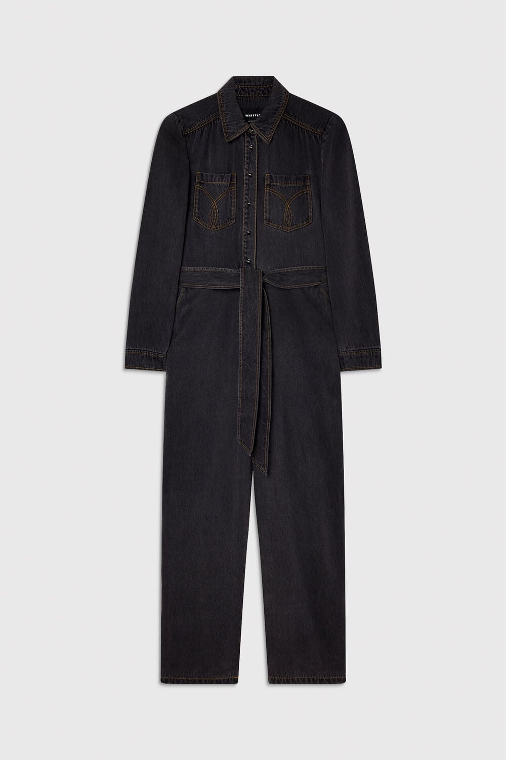 Cotton Blend Denim Jumpsuit