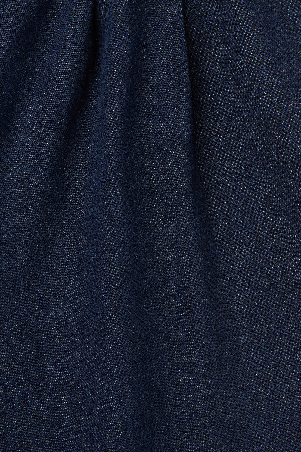 Dark Denim Cotton Wide Leg Pleat Trouser