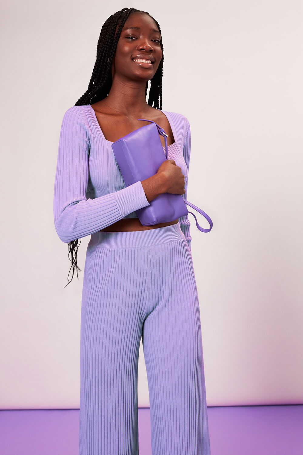 Square Neck Rib Knit