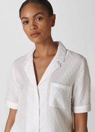 Stripe Dobby Pyjama Shirt White
