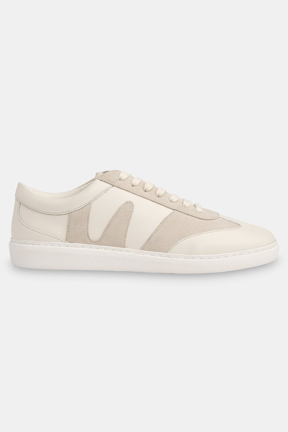 White Suede Leather Mix Trainer