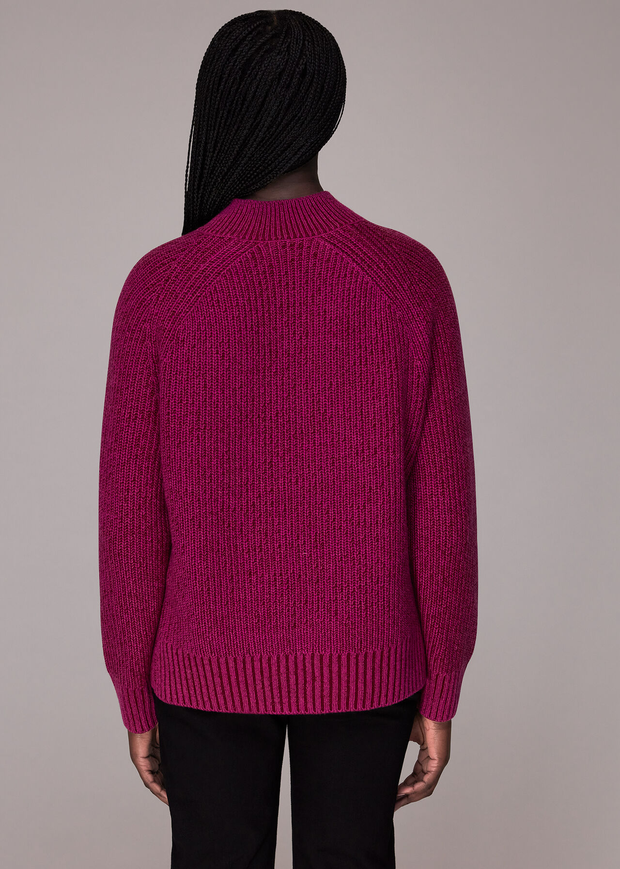 Plated Rib V Neck Jumper