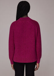 Plated Rib V Neck Jumper